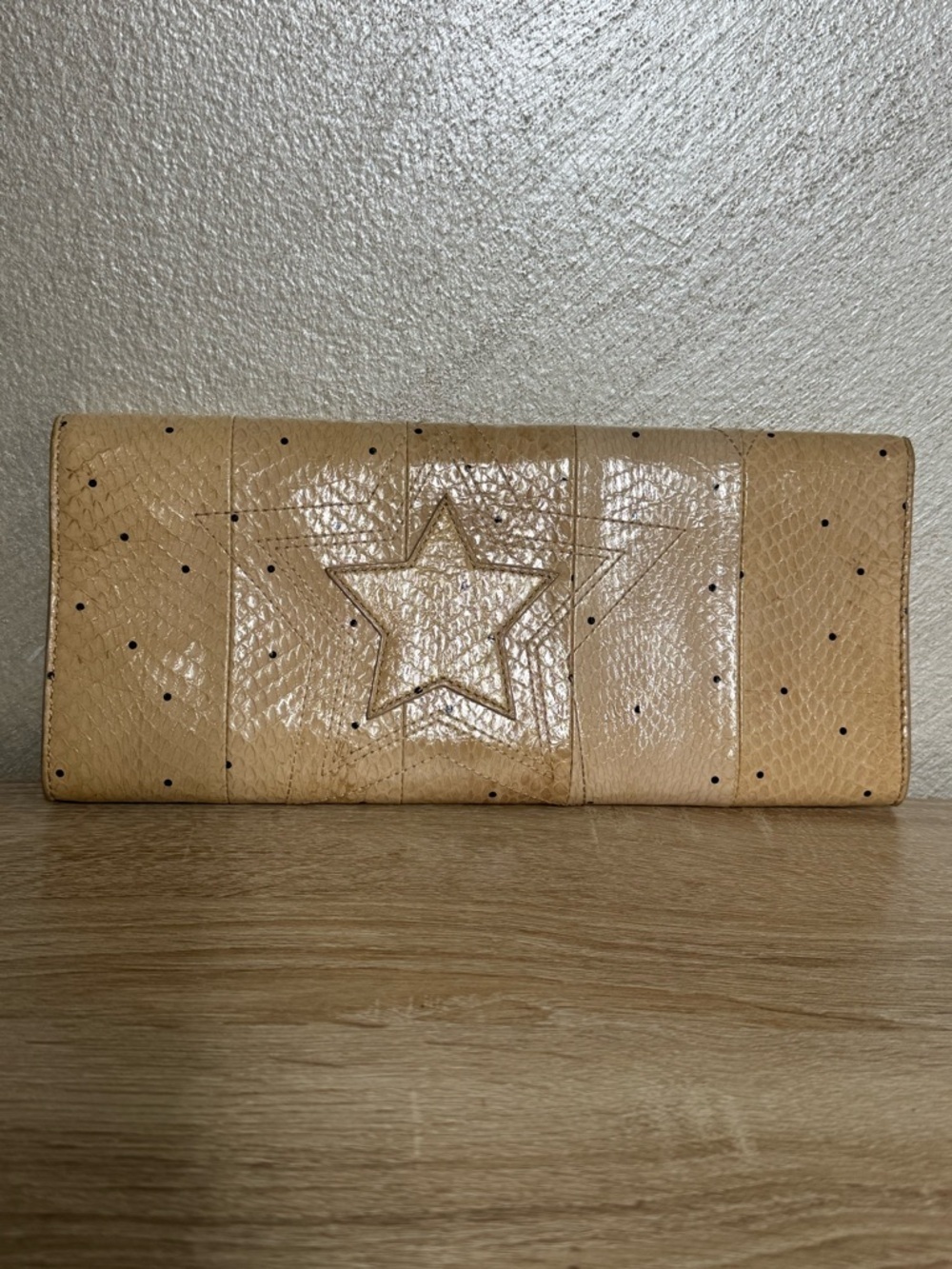 Brian Atwood Beige Snake Leather Print  Clutch - Picture 2 of 14